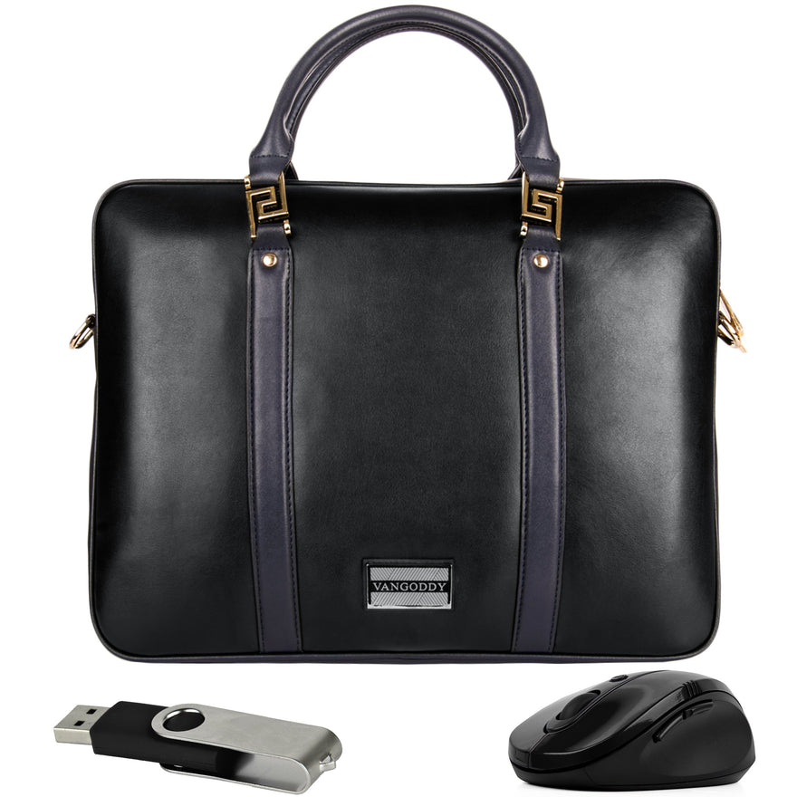 VanGoddy Meka Authentic Leather Laptop Carrier with Mouse and Flash Drive for HP EliteBook/ProBook/Spectre/Pavilion 10"-12inch
