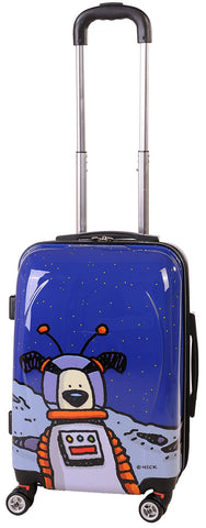 Ed Heck Moon Dog Hardside Spinner Luggage 21 Inch, True Blue, One Size