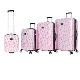 Betsey Johnson 4 Pieces Luggage Set - ABS+PC Hardside Lightweight Durable Rolling Suitcase With Spinner Wheels - Set Includes; 15", 20", 26", 30"