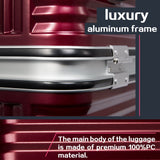 Coolife Luggage Aluminium Frame Suitcase 3 Piece Set With Tsa Lock 100%Pc