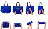Biaggi Zipsak Micro-Fold Shopper - 16-inch Tote - As Seen on Shark Tank - Cobalt Blue