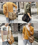Berchirly Vintage Military Men Canvas Messenger Bag for 17.3Inch Laptop