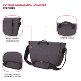 SWISSGEAR Multi-Functional 13-inch Laptop Messenger Bag | Travel, Work, School | Men's and Women's - Heather Gray