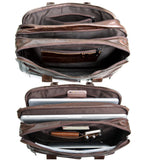 Leather Men Bag,Berchirly Genuine Leather 15inch Expandable Laptop Computer Business Briefcase Bags Cowhide Handbag Case