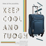Coolife Luggage 3 Piece Set Suitcase Spinner Softshell lightweight (blue+sliver)