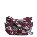 Vera Bradley Women's Signature Cotton On the Go Crossbody Purse, Bordeaux Blooms, One Size