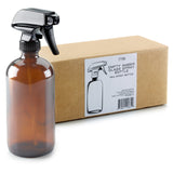 16oz Empty Amber Dark Brown Glass Spray Bottle (1 Pack) - Mist & Stream Sprayer - BPA Free - Boston Round Heavy Duty Bottle - For Essential Oils, Cleaning, Kitchen, Hair, Perfumes