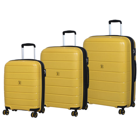 IT Luggage Asteroid 8-Wheel Hardside Expandable 3-Piece Set, Cheese Yellow