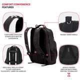SWISSGEAR Large Padded 15-inch Laptop Backpack | Work, School, Commute | Men's and Women's - Black