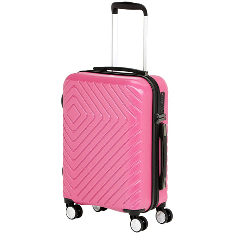 AmazonBasics Geometric Luggage 18-inch international carry-on, Pink