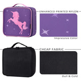 Joligrace Unicorn Makeup Bag Travel Cosmetic Leather Organizer Makeup Train Case with Adjustable Dividers Portable Make Up Storage for Girl Jewelry Accessories - Purple