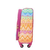 Macbeth Collection Women's Chevron 21 inch Spinner Luggage, Purple
