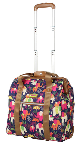 Lily Bloom Design Pattern Carry on Bag Wheeled Cabin Tote (Elephant Rain)