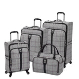 London Fog Knightsbridge 4-Pc Set (Grey/Burgundy Glen Plaid)
