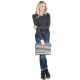 Vangoddy BEIDHA 11.6 inch Laptop Tablet Sleeve Black White Accent Stripe Pattern
