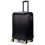 Badgley Mischka Diamond Hard Expandable Spinner Suitcase (Black, Medium)