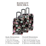 BADGLEY MISCHKA Essence 3 Piece Hard Spinner Luggage Set (Winter Flowers)