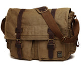 Berchirly Vintage Military Men Canvas Messenger Bag for 17.3Inch Laptop