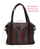 Ban.do Getaway Weekender Bag, Carry On Bag with Exterior Sleeve to Secure to Luggage, Disco Stripe