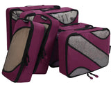 6 Set Packing Cubes,3 Various Sizes Travel Luggage Packing Organizers (Burgundy)