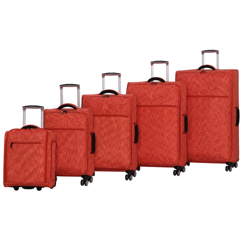 it luggage Stitched Squares 8 Wheel Lightweight Expandable 5-Piece Set, Orange
