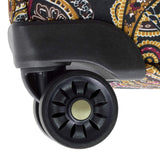 London Fog Cranford 25" Expandable Spinner, Black Gold Plum Paisley