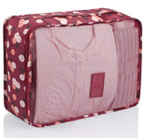 Travel Cubes,Mossio 7 Piece Compact Carry On Luggage Organizer Value Folders Travel Bag Wine Flower