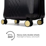 Badgley Mischka Diamond Hard Expandable Spinner Suitcase (Black, Medium)