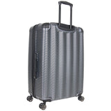 Kenneth Cole Reaction Wave Rush 28" Lightweight Hardside 8-Wheel Spinner Expandable Checked Suitcase, Metallic Charcoal