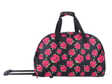 Betsey Johnson Luggage Designer Pattern Suitcase Wheeled Duffel Carry On Bag (Paris Love) (One Size, Covered Roses)