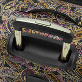 London Fog Cranford 25" Expandable Spinner, Black Gold Plum Paisley