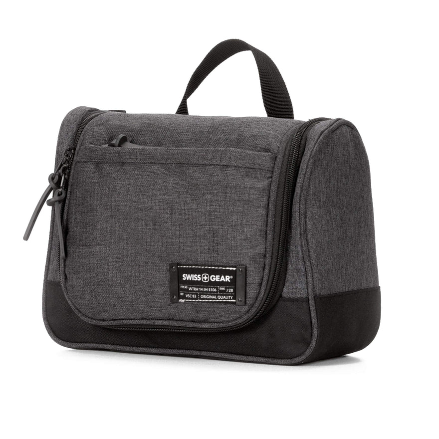 SWISSGEAR Large Dopp Kit | Bathroom, Gym, Travel | Men's and Women's - Heather Gray