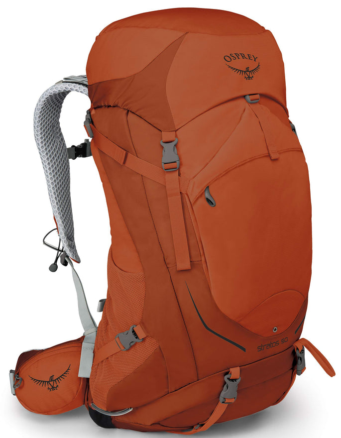 Osprey Packs Stratos 50 Backpacking Backpack, Sungrazer Orange, Medium/Large