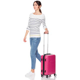 AmazonBasics Geometric Luggage 18-inch international carry-on, Pink