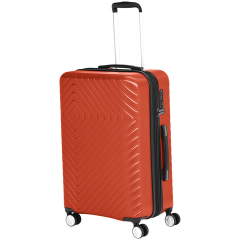 AmazonBasics 3 Piece Geometric Hard Shell Expandable Luggage Spinner Suitcase Set - Sunset