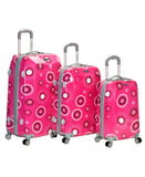 Rockland Luggage Vision Polycarbonate 3 Piece Luggage Set, Pink Pearl, One Size