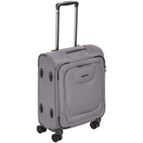 AmazonBasics Expandable Softside Carry-On Spinner Luggage Suitcase With TSA Lock And Wheels - 18 Inch, Grey