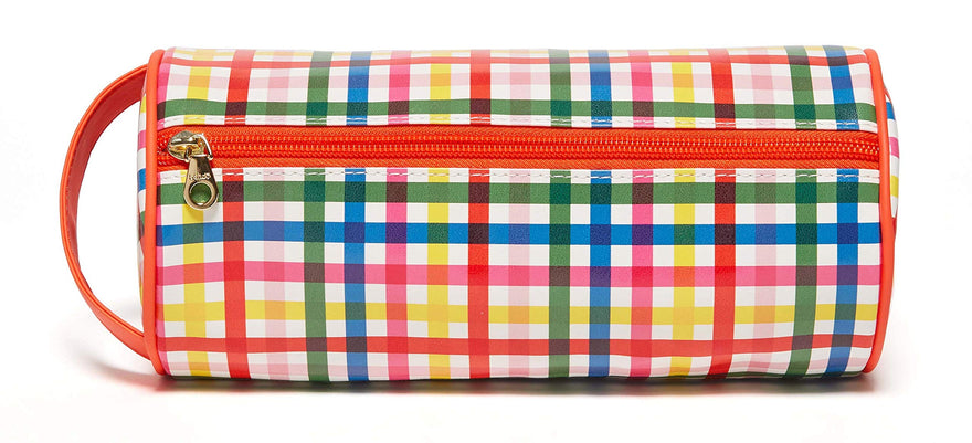 ban.do Women's Get it Together Cylinder Toiletry Travel Bag Pencil Pouch with Zip Close (block party)