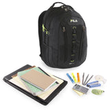 Fila Vertex Tablet and Laptop Backpack School, Black, One Size