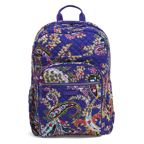 Vera Bradley Iconic XL Campus Backpack, Signature Cotton, Romantic Paisle
