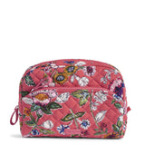 Vera Bradley Women's Signature Cotton Medium Cosmetic Makeup Bag, Coral Floral, One Size
