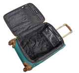 Steve Madden Luggage 3 Piece Softside Spinner Suitcase Set Collection (One Size, Harlo Teal Blue)