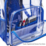 Rolling Clear Backpack, Heavy Duty Cold-resistant Travel Daypack Transparent PVC Backpack with Wheels
