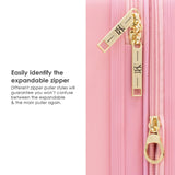 Badgley Mischka Diamond Hard Expandable Spinner Luggage Set (2 Piece) (Pink, 20"/24")