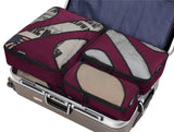 6 Set Packing Cubes,3 Various Sizes Travel Luggage Packing Organizers (Burgundy)