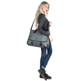 Vangoddy Chrono Grey Rugged Tote Crossbody Shoulder Bag for Lenovo Flex 3 | IdeaPad | ThinkPad E L P Series 15.6" Laptop + Sync and Charge Cable