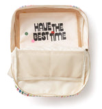 Ban.do Women's Vegan Leather Getaway Toiletry Bag Travel Organizer, Block Party