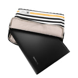 Vangoddy ABEL 15.6 inch Laptop Tablet Sleeve Black White Accent Stripe Pattern D