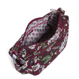 Vera Bradley Women's Signature Cotton On the Go Crossbody Purse, Bordeaux Blooms, One Size