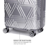 Badgley Mischka Contour Hard Expandable Spinner Luggage Set (2 Piece) (Silver, 20"/28")